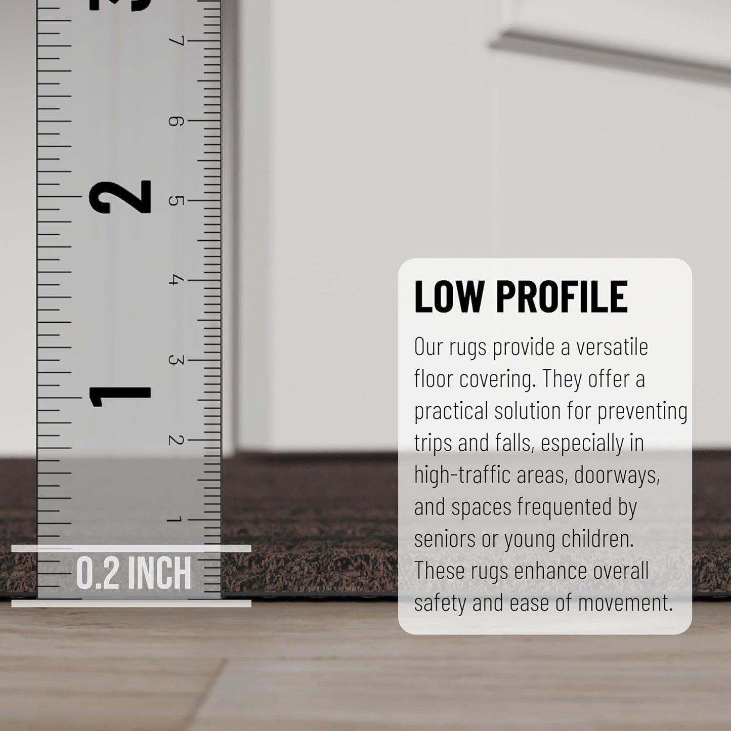 Ottomanson 2'7" x 51' Hallway Runner with Scraper Pile - Extra Durable Non-Slip Rug Mat for Indoor & Outdoor Use - Ideal for Kitchen, Entryway & Garage - High-Traffic Carpet, Brown