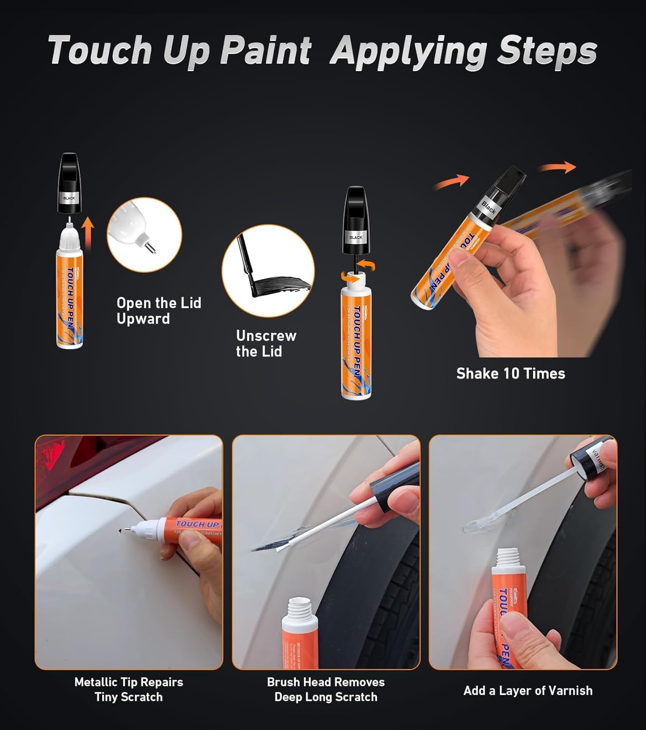 White Touch Up Paint for Car, Car Paint Scratch Repair, White Car Paint Touch Up, Auto Paint Repair Pen, Color Accurate Scratch Remover
