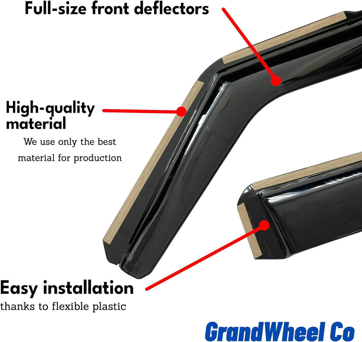 Window Deflectors Smoke Tinted in-Channel Side Window Vent Visor Deflectors Rain Guards Compatible with Chevrolet (Chevy) Bolt EV 2017-2023 - 4 pcs. GW0810