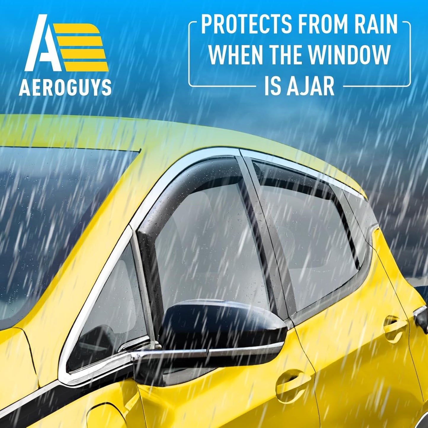 Extra Durable Window Deflectors in-Channel Window Visors Rain Guards Fit for Chevrolet (Chevy) Bolt EV 2017-2023, Sun Visors, Wind Vent for Shades, Exterior Car Accessories - 4pcs. AG0754