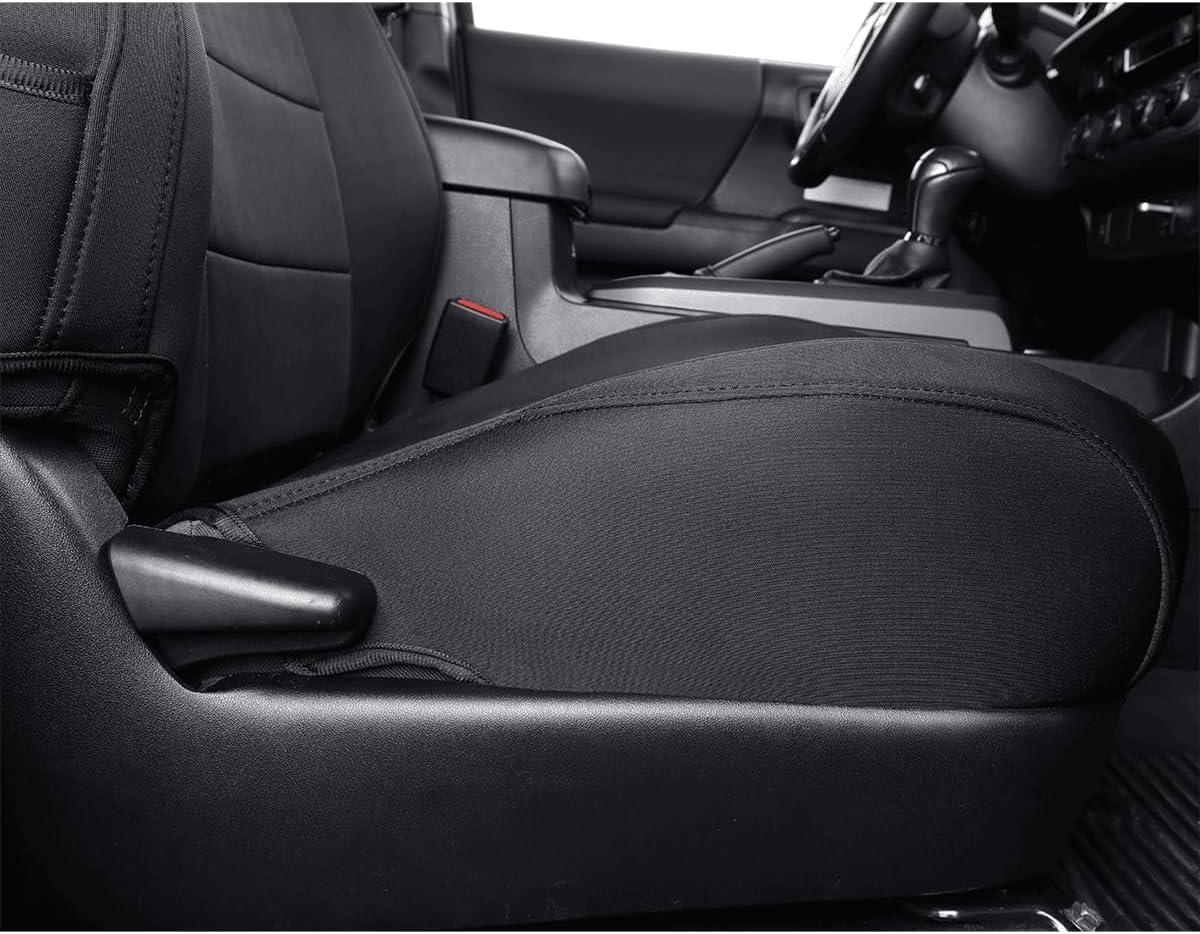 EKR Custom Fit Tacoma Car Seat Covers for Select Toyota Tacoma 2016 2017 2018 2019 2020 2021 2022 2023 Access Cab - Full Set, Neoprene (Black)