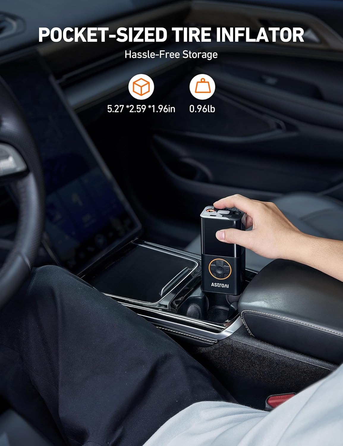 AstroAI L7 Tire Inflator Portable Air Compressor Cordless Mini Bike Pump with Digital Dual Values Display, 150 PSI Car Tires Air Pump with LED Lights&Pressure Gauge for Auto, Motorcycles, Bikes, Balls