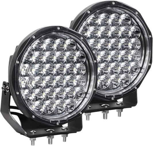 EXZEIT 9 Inch LED Round Driving Lights, 128W 20480 Lumens Offroad Fog Lights for Jeep Wrangler Trucks Toyota Pickup GMC SUV Ford