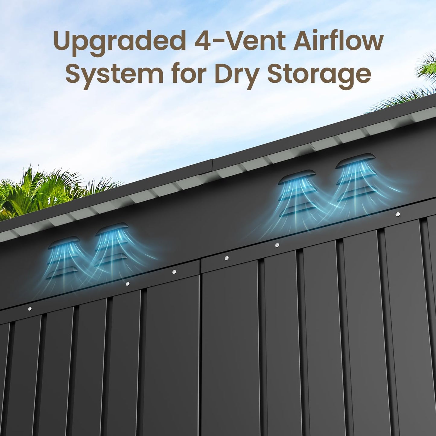 Bealife 6' x 4' Outdoor Storage Shed Clearance, Metal Outdoor Storage Cabinet with Double Lockable Doors, Waterproof Tool Shed, Backyard Shed for Garden, Patio, Lawn (Dark Gray)