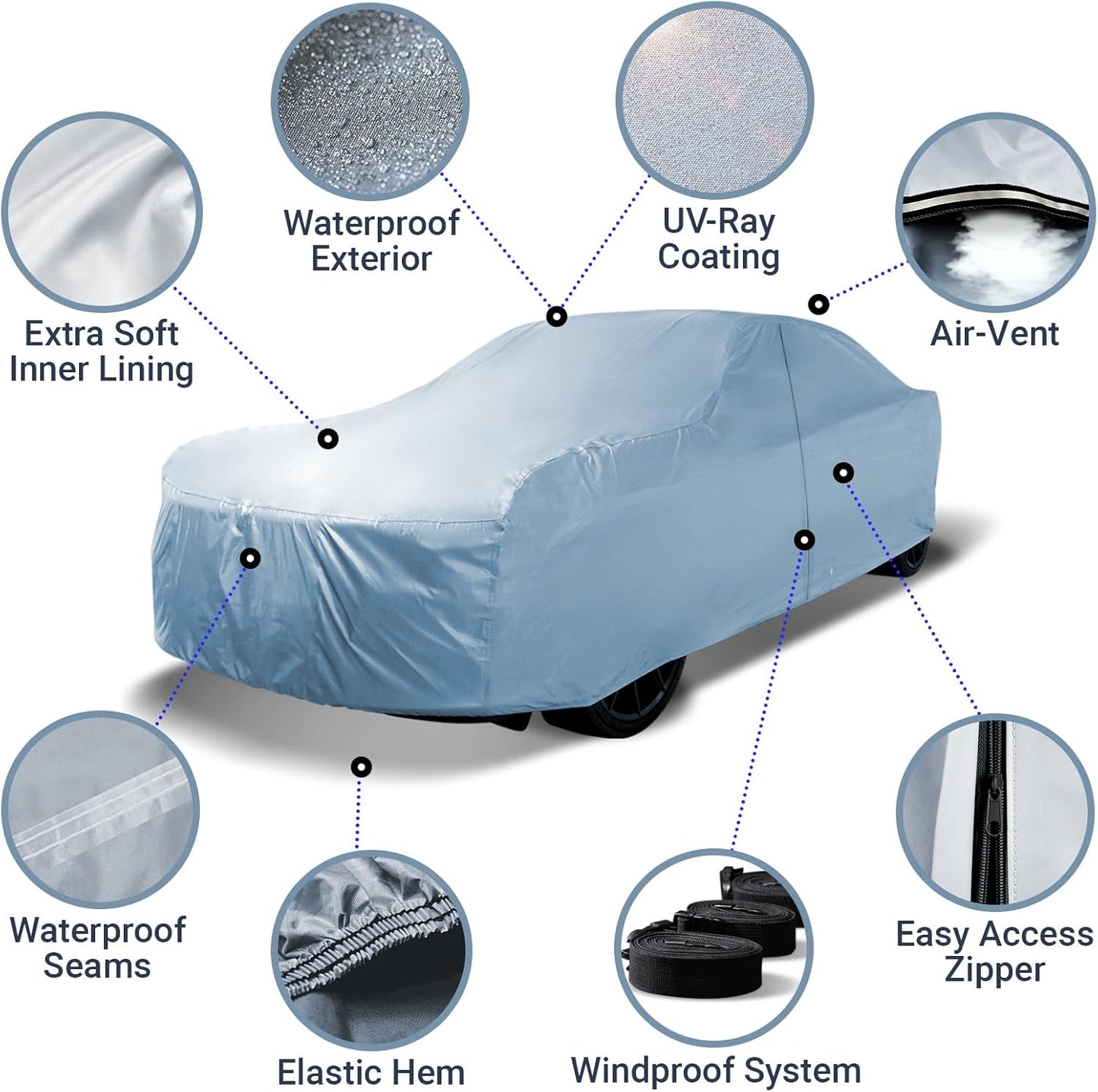 iCarCover Fits 1980-1994 Oldsmobile Cutlass Cruiser Wagon Car Cover Automobiles Form-Fit Padded Full Exterior Waterproof Automobiles Protection Covers