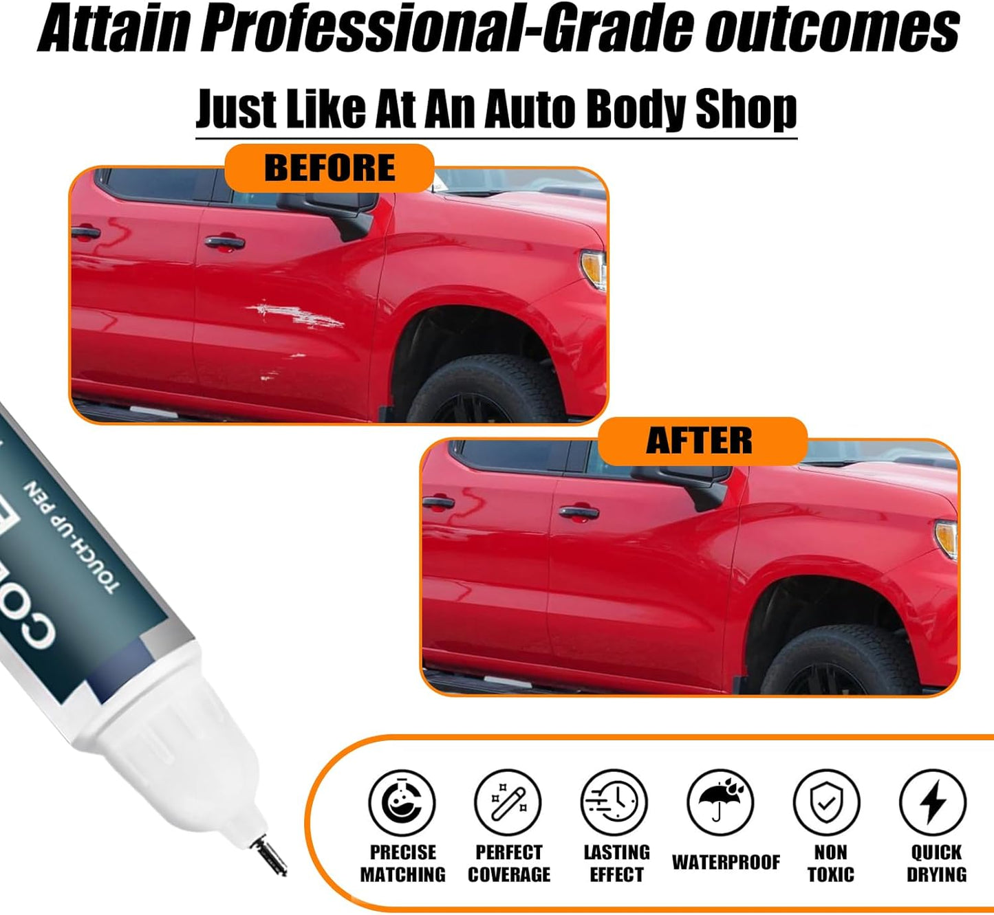 Red Hot(G7C/WA130X) Touch Up Paint Compatible with Chevrolet, Car Paint Pen Scratch Repair Two-In-One Touch Up Paint, Premium Car Scratch Remover for Deep Scratches
