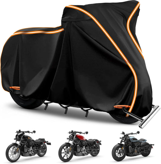 420D Motorcycle Cover for Sport Model Harley Davidson Sportster S, Sporster 883, Nightster Special, Superlow, Superlow 1200T, 1200 Custom,Outdoor Bike Cover Windproof Heavy Duty Waterproof Protection