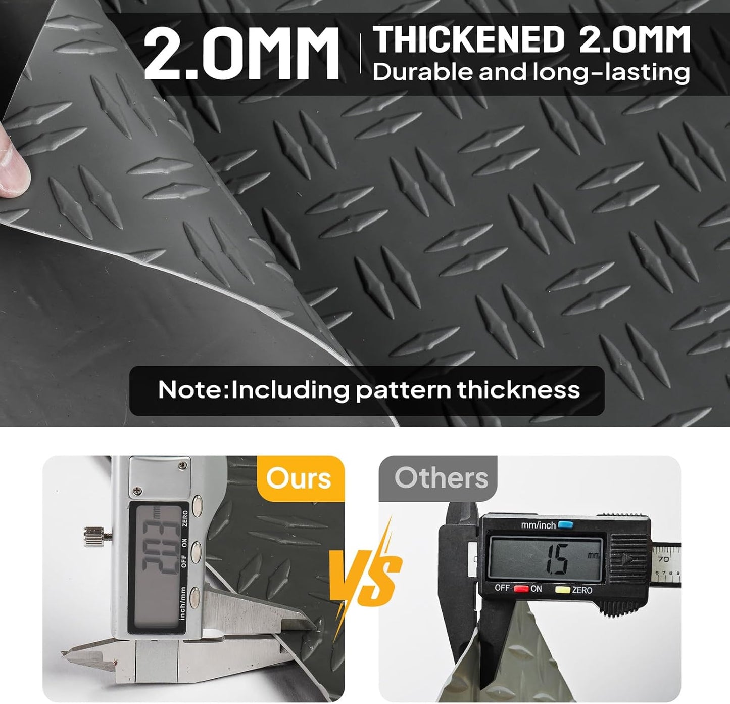 TUFFIOM 7.5 x 20 FT Garage Floor Mat, Thickened Diamond Plate PVC Garage Mats Flooring Roll for Under Car, Garage Car Parking Mats for Compact SUVs, Sports Car