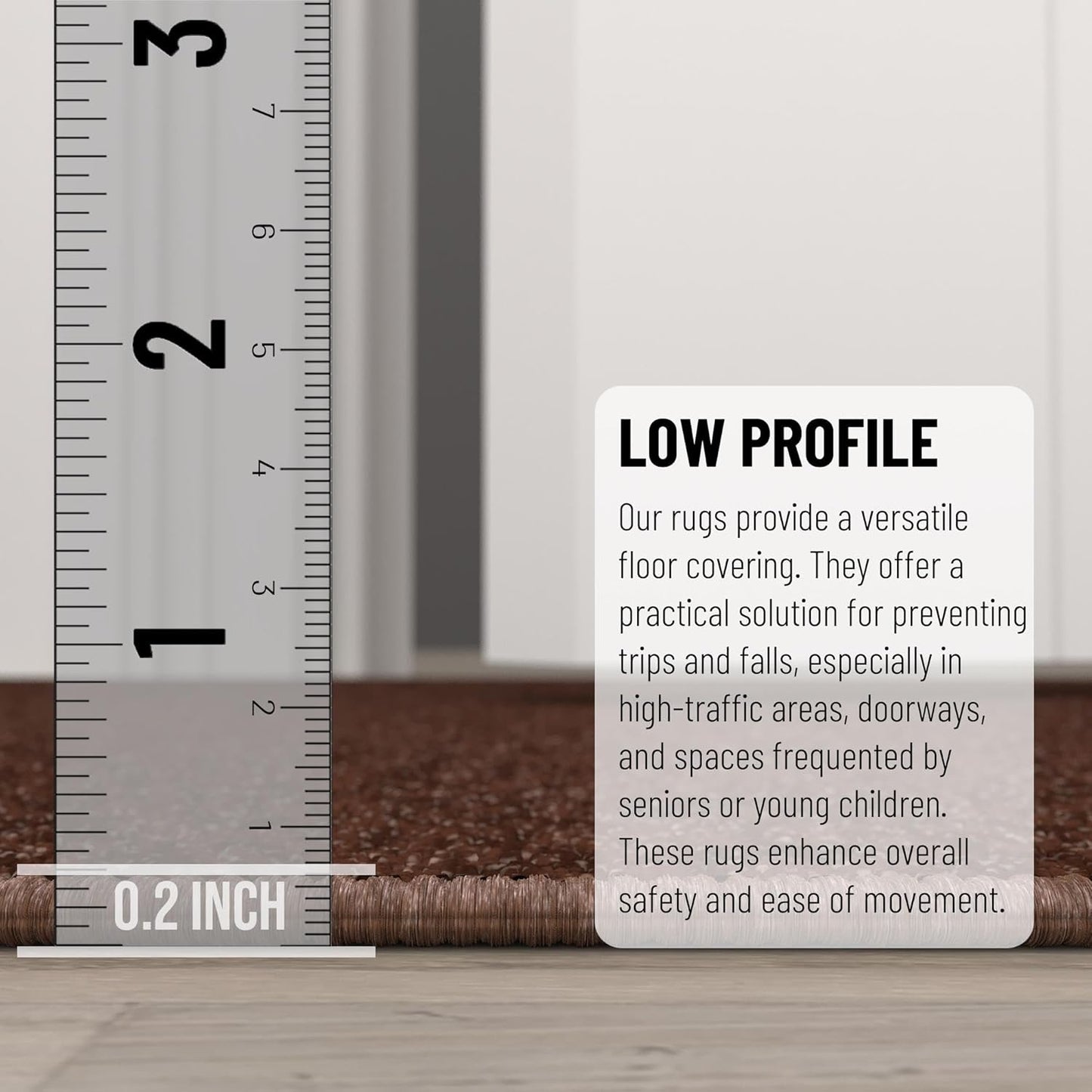 Ottomanson Hallway Runner Rug 2'7" x 9'10" Non Slip Solid Area Rugs Easy to Clean Laundry Rug Runner Durable & Pet Friendly Floor Carpet Runners for Hallways Entryway Living Room Kitchen, Brown