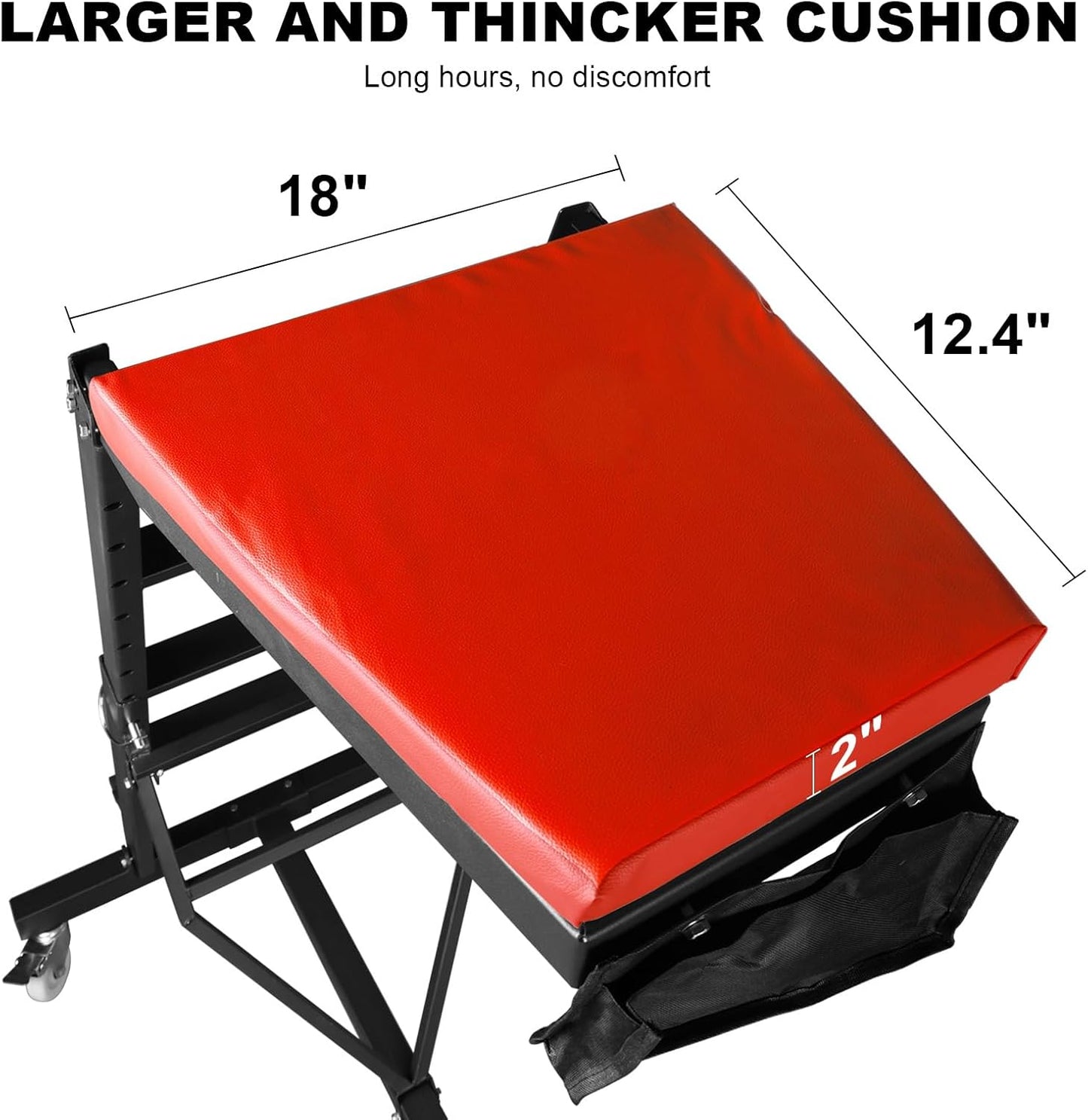 Topside Creeper for Trucks, 48"-64" Engine Creeper, 400 LBS Capacity High Top Creeper, 4 Swivel Caster Wheels,Heavy Duty Foldable Creeper for Home Garage,Auto Repair and Maintaince