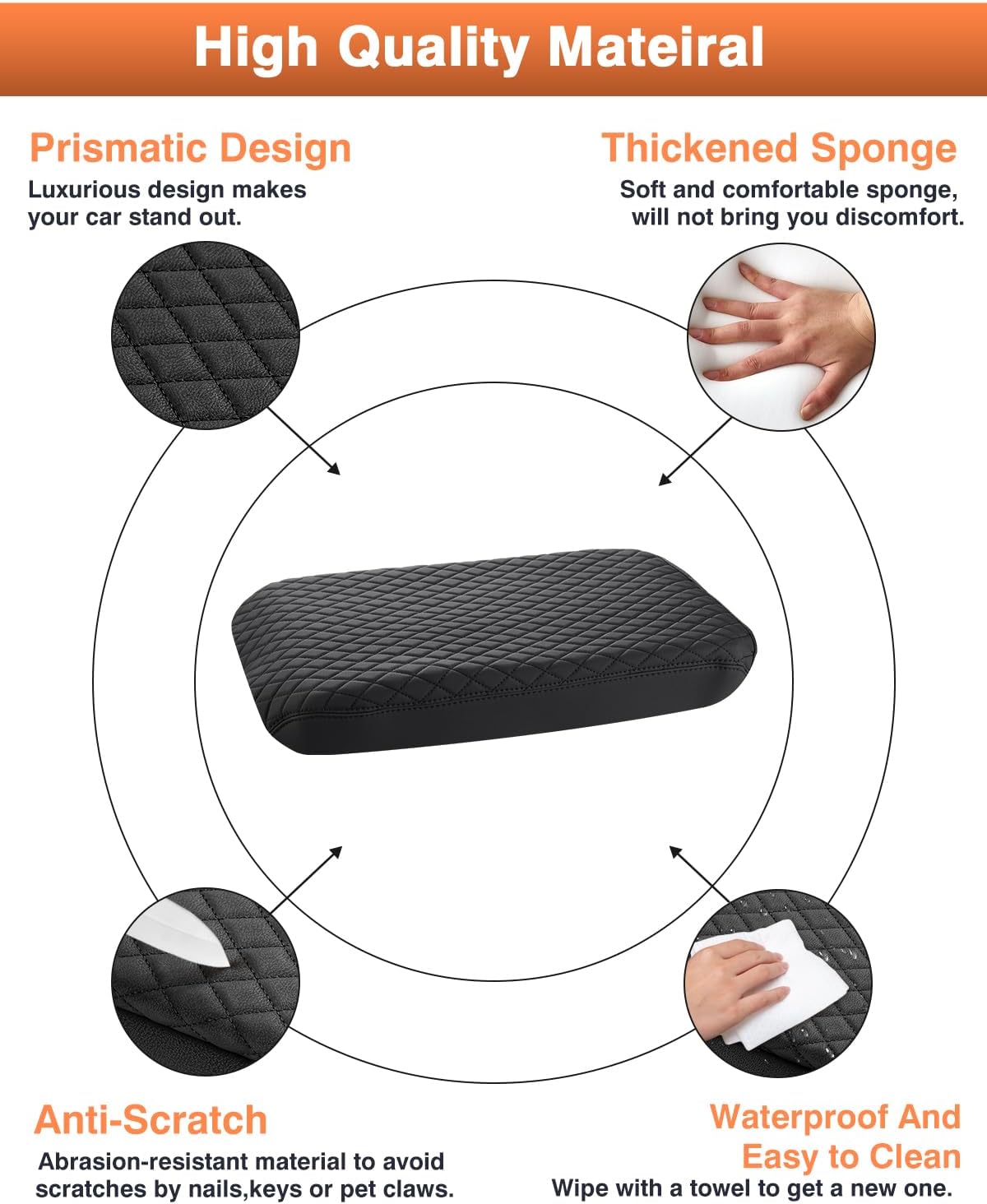 Shademax Custom Fit for Center Console Cover 2002-2012 Dodge Ram 1500 2500 3500 Jump Seat Console Accessories Armrest Cover Ram Middle Console Cushion Pad Armerst Seat Box Protector PU Leather Black