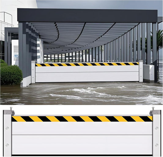 Flood Barriers for Home Exterior - Aluminum Alloy Outdoor Easy Flood Barrier Garage Doors Water Barriers for Flooding,H7.9 Inch/L11FT