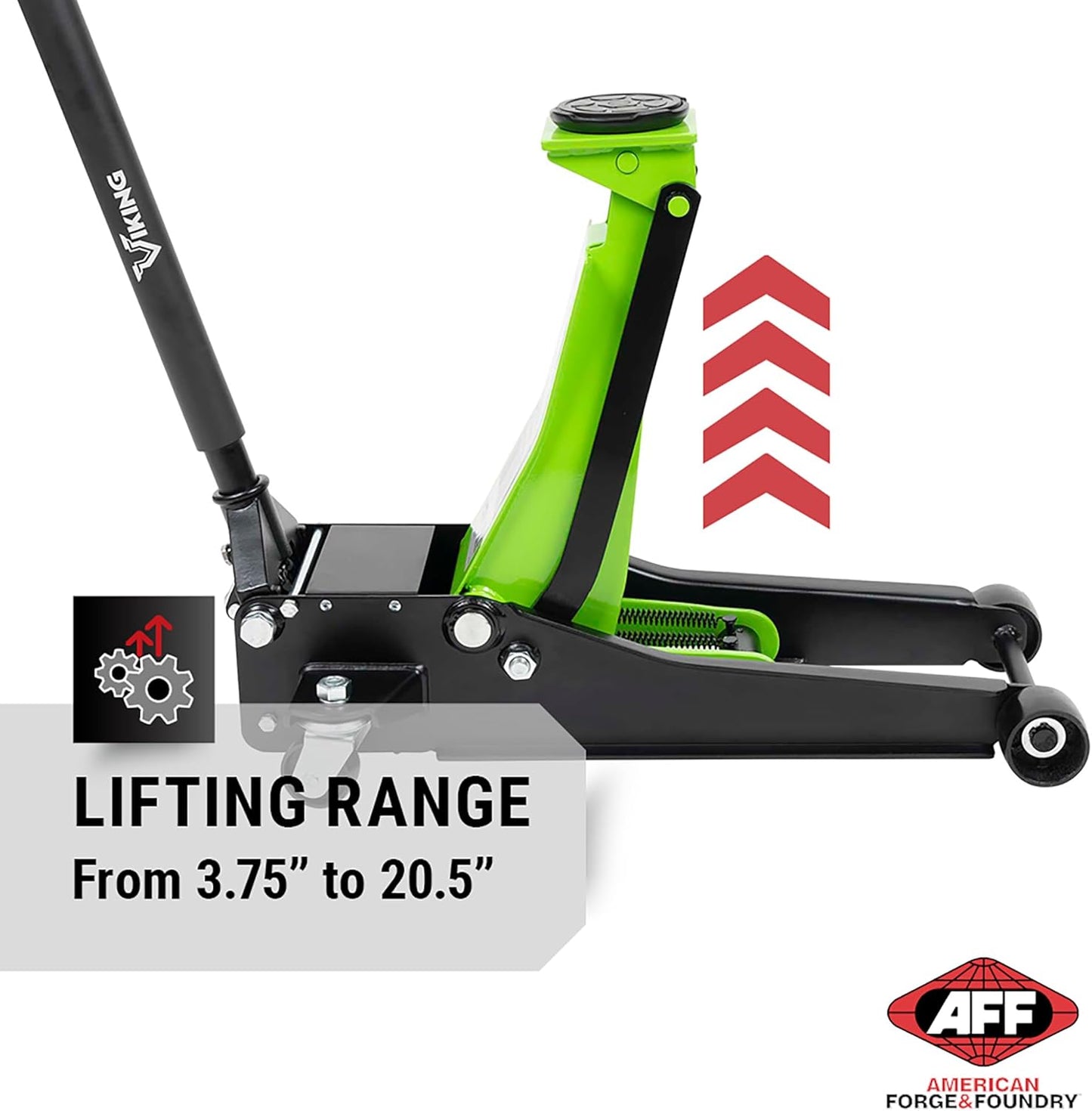AFF Viking 3.5 Ton Floor Jack - Low Profile Car Jack with Lightning Lift Hydraulic - Heavy Duty