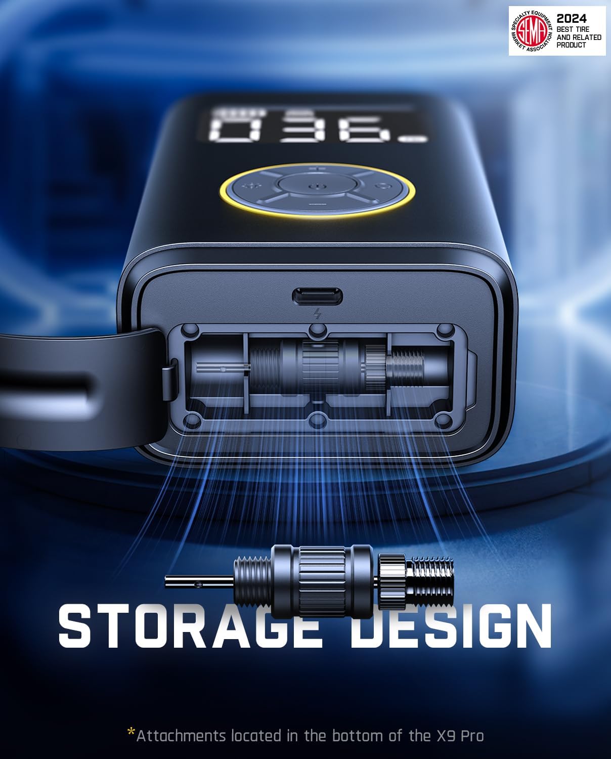 Fanttik X9 Pro Portable Tire Inflator for Compact Car, 1Min Fast Inflate Electric Bike Pump with Digital Tire Pressure Gauge, 150PSI Air Compressor for Electric Bikes, Motorcycle, Ball