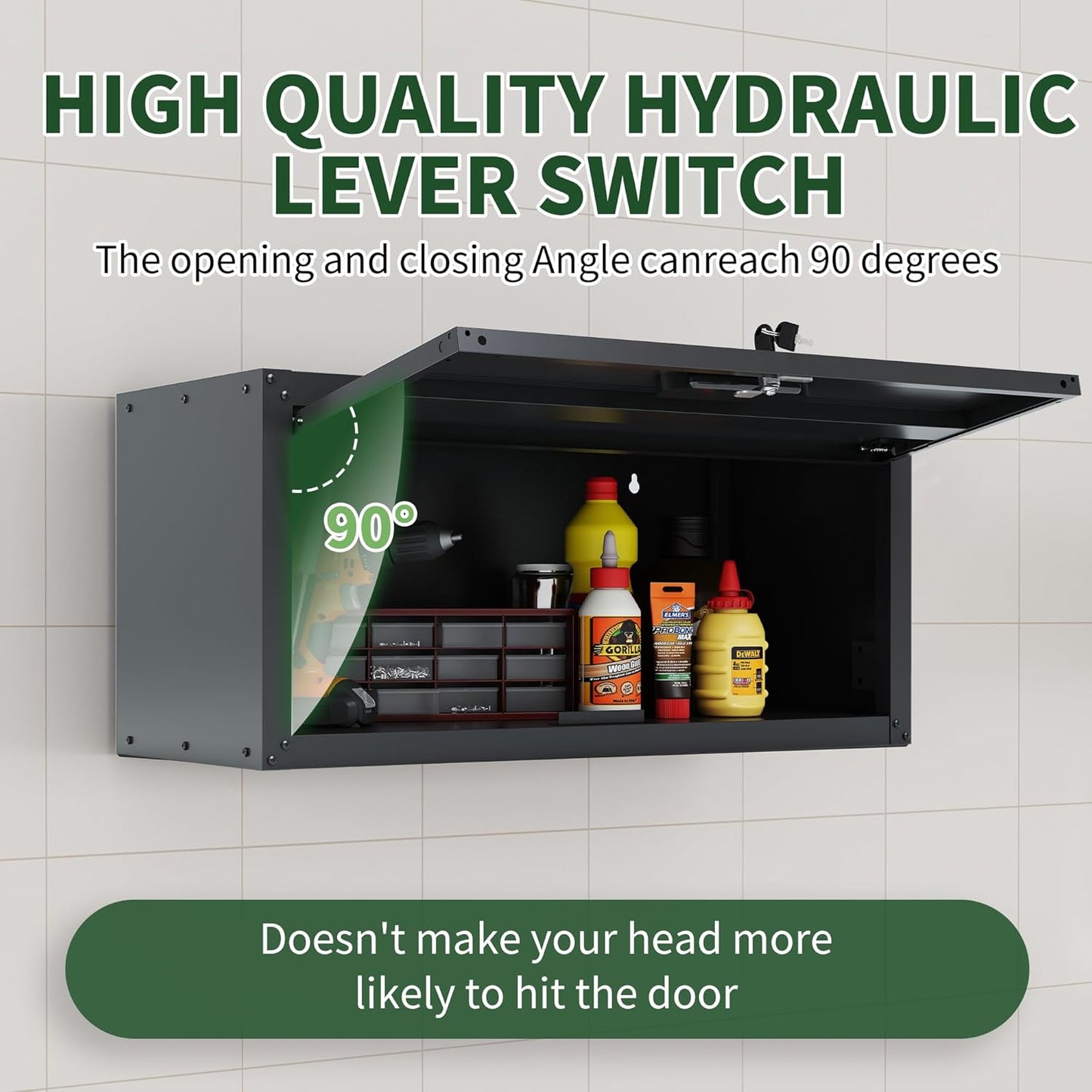 Metal Tool Cabinet,Garage Storage Cabinet System,Wall Cabinet & Locking Rolling Tool Cabinet with Doors and Adjustable Shelves,Steel Tool Cabinets for Home,Office (2 Pcs-StyleAA, Black)