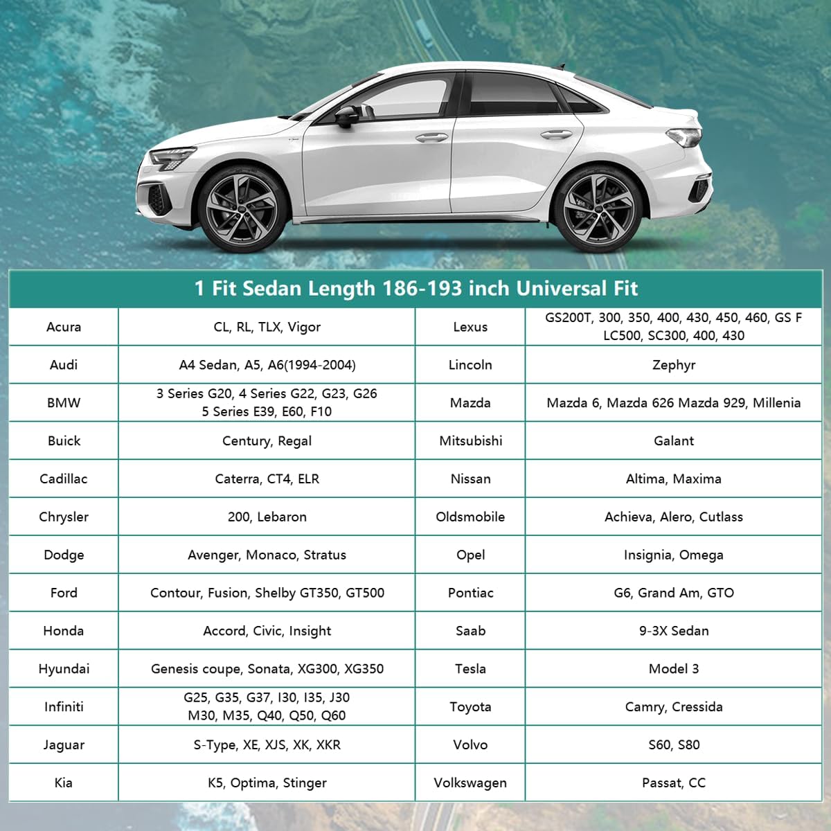 16 Layers Car Cover Waterproof All Weather, Heavy Duty Outdoor Car Cover Universal Fit Sedan Toyota Camry, Tesla Model 3, Honda Accord, Nissan Altima, Kia K5/Stinger, Hyundai Sonata etc.