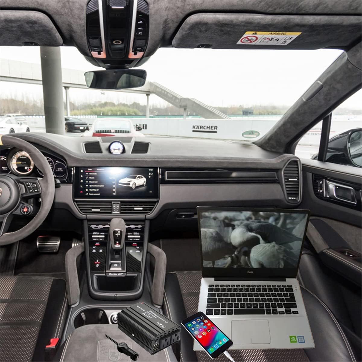 300W Power Inverter DC 12V to 110V AC Car Inverter with 2X 2.4A Dual USB car Plug in Adapter Charger Outlet Black Power inverters for Vehicles