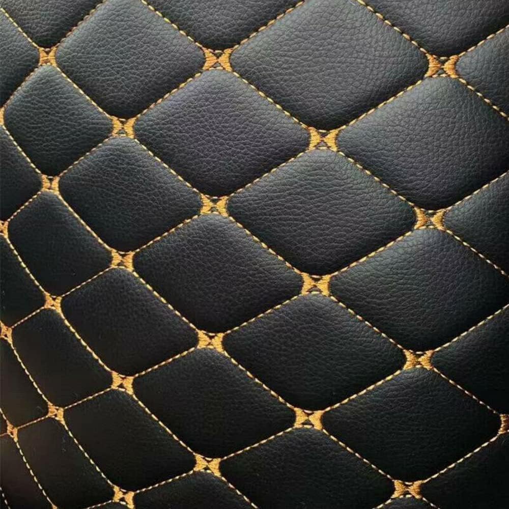 Custom All-Weather Protection Luxury Leather Floor Mats for Cars SUVs Trucks According Anti-Slip Leather Floor mats ﻿ (Black Gold)