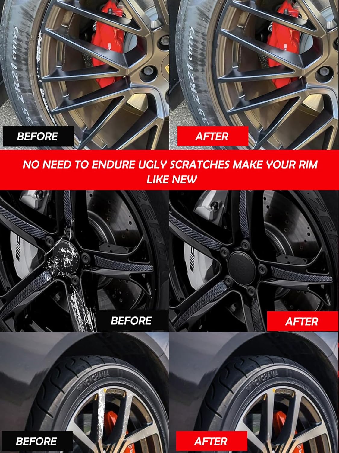 Black Rim Touch Up Paint. Wheel Scratch Repair Pen. Car Rim Paint Pen Quick And Easy Fix Rim Scratches,Rim Paint For Car Wheel Repair (2, Matte Black+Varnish)