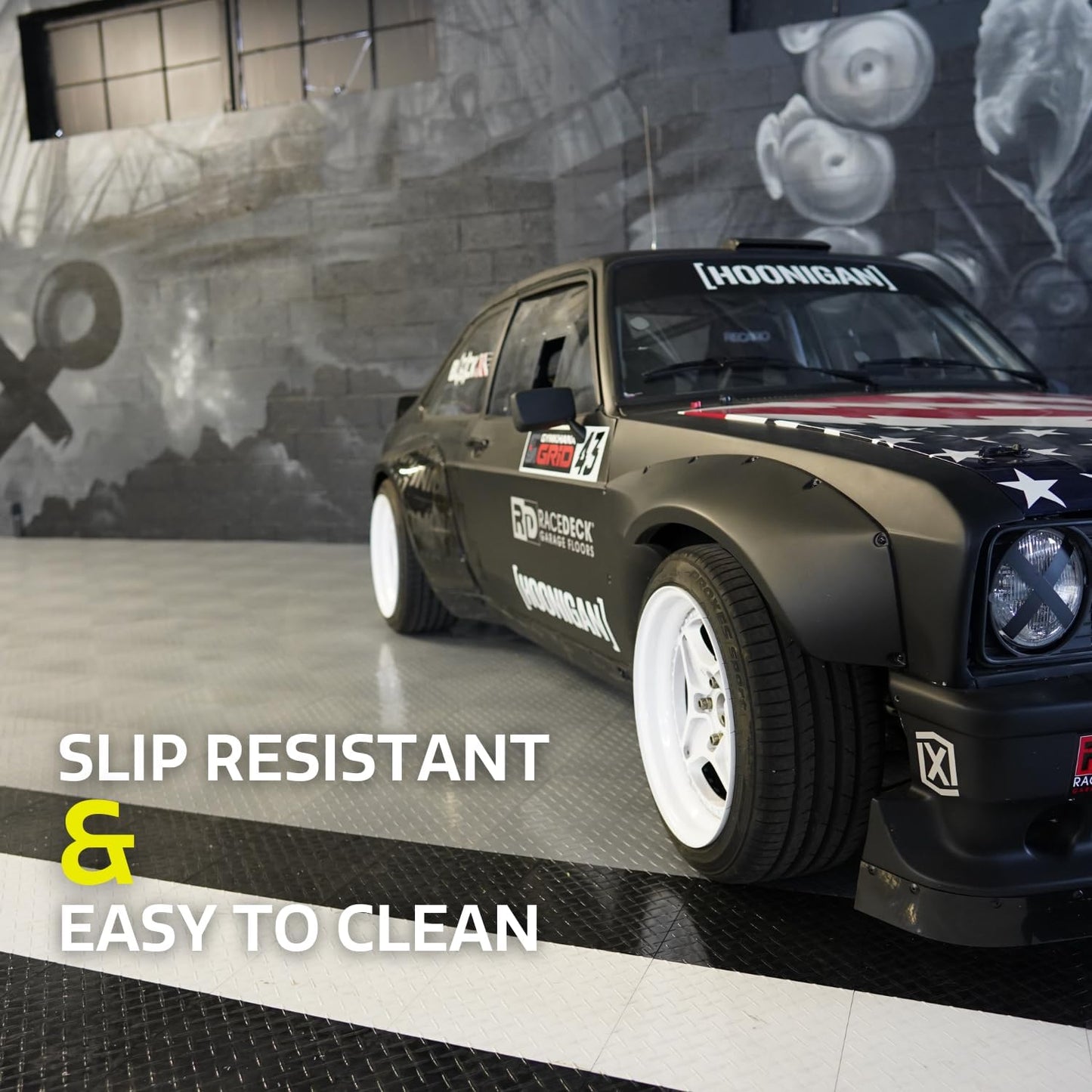 Big Floors RaceDeck Diamond Plate Design, Durable Interlocking Modular Garage Flooring Tile (Royal Blue, 24 Pack of 12 x 12" Tiles)