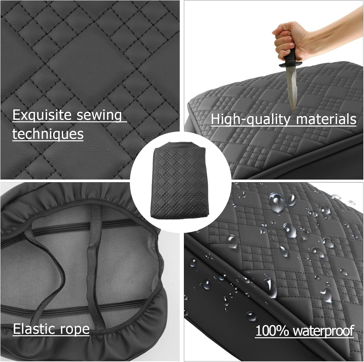 2025 2026 Silverado EV Center Console Cover Compatible with 2024 2025 2026 Silverado EV/GMC Sierra EV Accessories 2025 2026 Silverado EV/GMC Sierra EV Armrest Cover Armrest Console Cover(Thick Black)