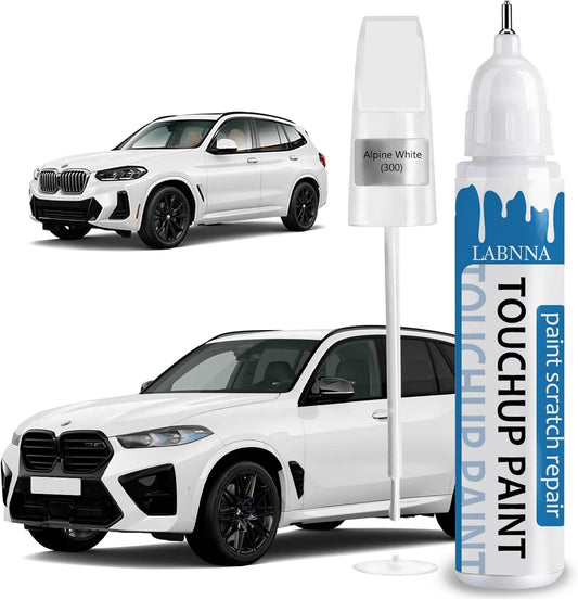 Alpine White (300) Touch Up Paint for BMW-Exact Match 2 in 1 touchup Paint Pen for Chips and Nicks Repair Car Paint Scratch Repair Kit