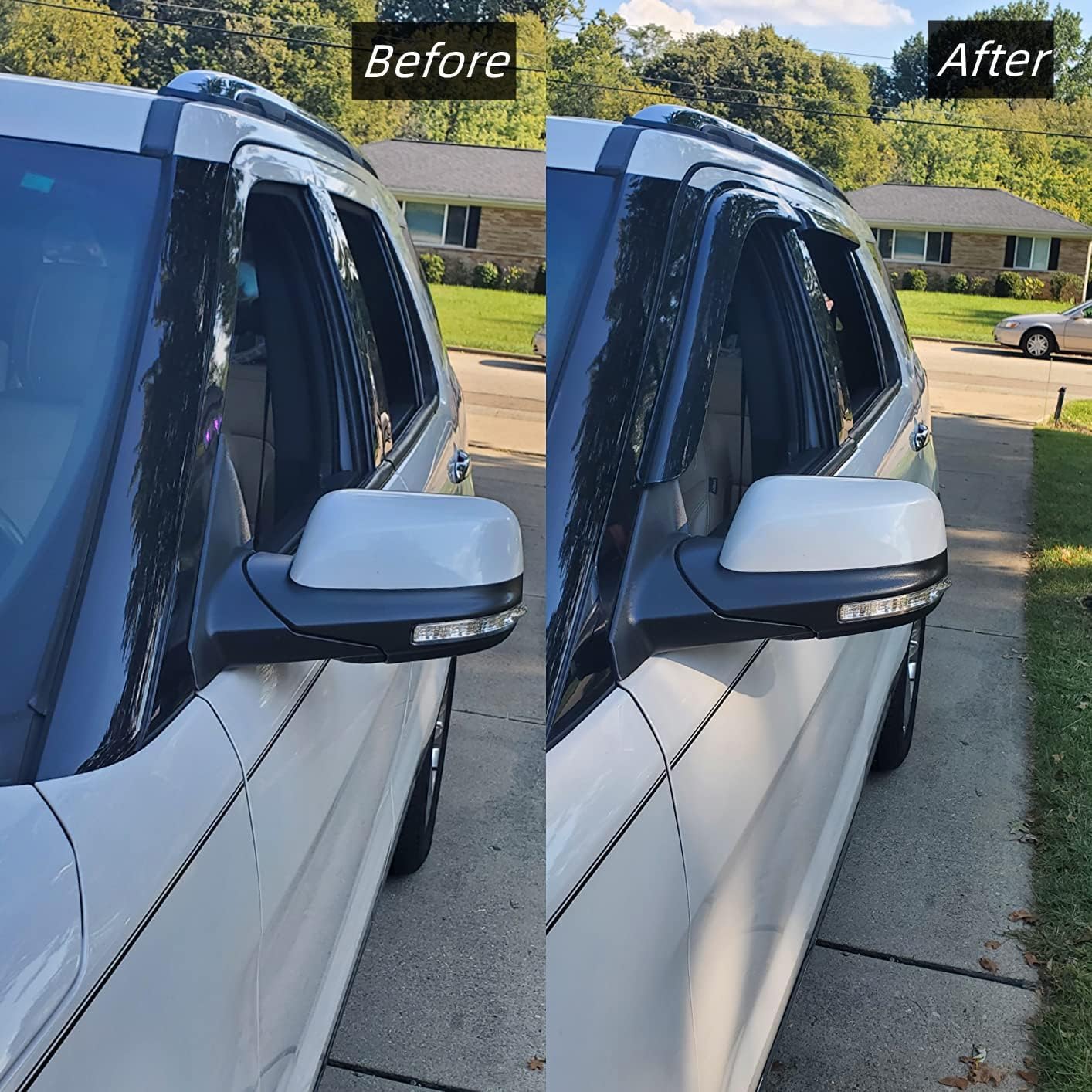 Sunproof Waterproof Side Window Wind Deflector, 4pcs Protective Replacements Rain Guards Set, Window Visor fit for 2007-2014 Chevrolet Tahoe/GMC Yukon 94514