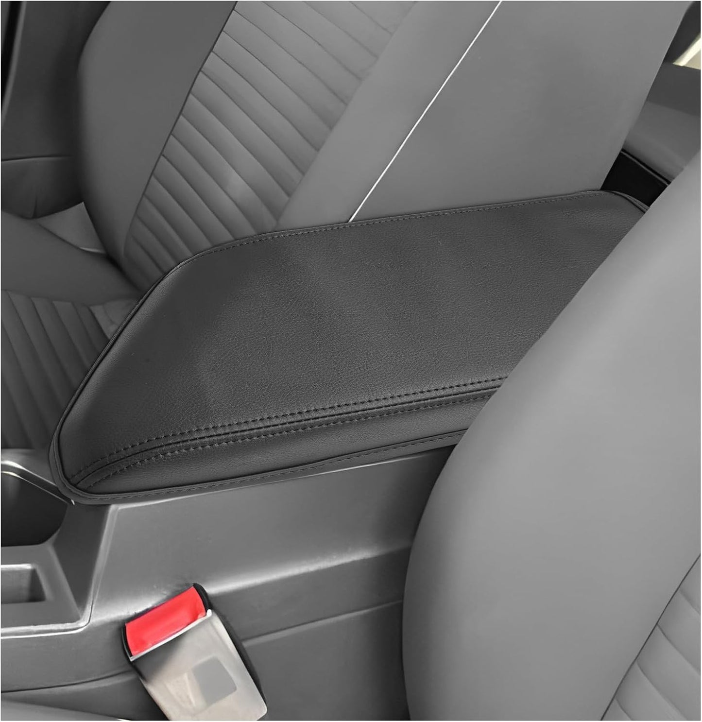 SXCY for 2020-2025 VW Jetta Armrest Cover for Volkswagen Jetta 2025 Armrest Console Cover 2020-2024 2025 Jetta Center Console Cover 2025 Jetta Middle Console Cover (Black Stitched Slim)