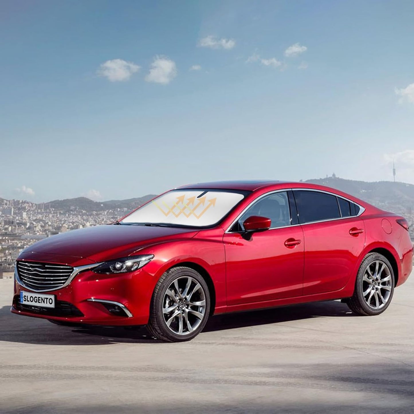 Sun Shade for Mazda 6 Windshield Sunshades for 2014-2020 2021 Mazda 6 Mazda6 Sedan, Sport, Touring, Grand Touring, Reserve, Signature Windshield Cover Front Window Shields Sun Visor Blocks UV Rays