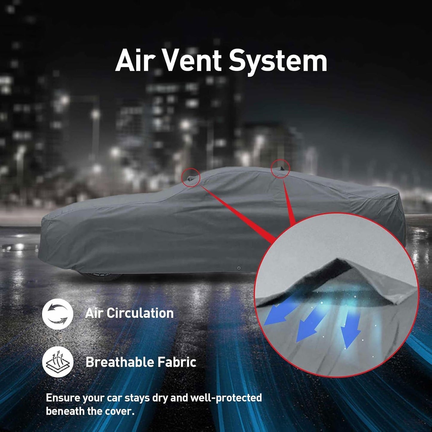 DaShield Ultimum Series Car Cover for Cadillac Calais 1965-1969 Sedan 4-Door All Weather Protection Semi Custom Fit Dust, Sun, Snow, Rain Protection Indoor Outdoor