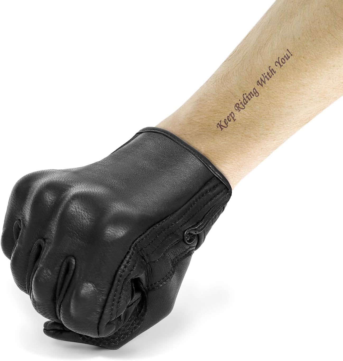 Updated Men's and Womens Black Motorcycle Gloves Armored Knuckle Protector Motorbike Riding Gloves(Updated,Non-Perforated, XXL)