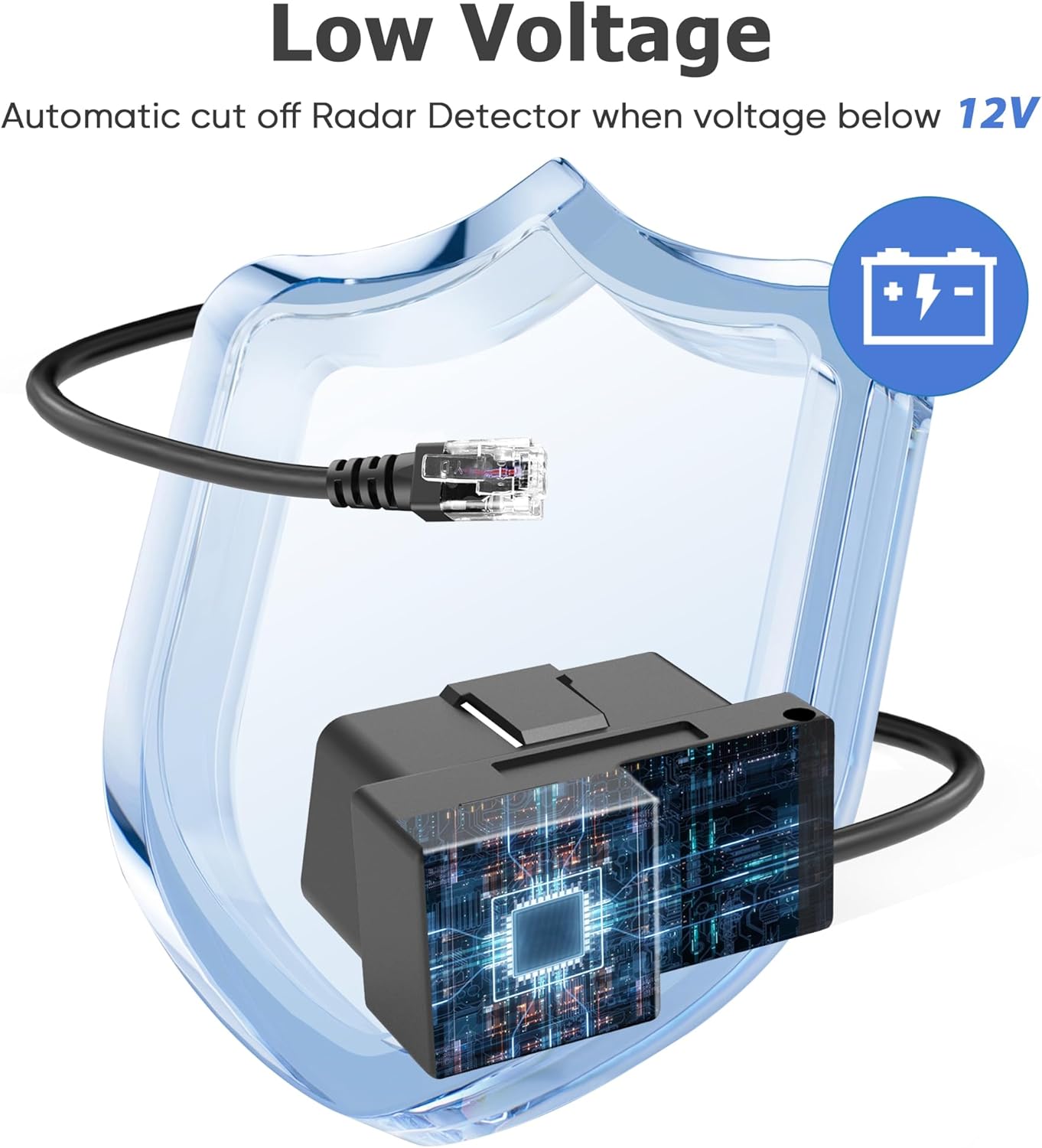 OBD Power Cable for Radar Detector - OBD to RJ11 Charger Cable Compatible With Escort MAX 360, Passport, Uniden R1/R3, Beltronics, Radenso XP and More