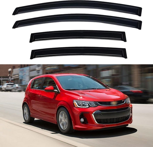 Window Visors Rain Guards for 2012-2020 Chevy Sonic Hatchback, Out-Channel Window Vent Wind Deflectors Visors Shades for 12-20 Chevy Sonic (Not for Sedan)