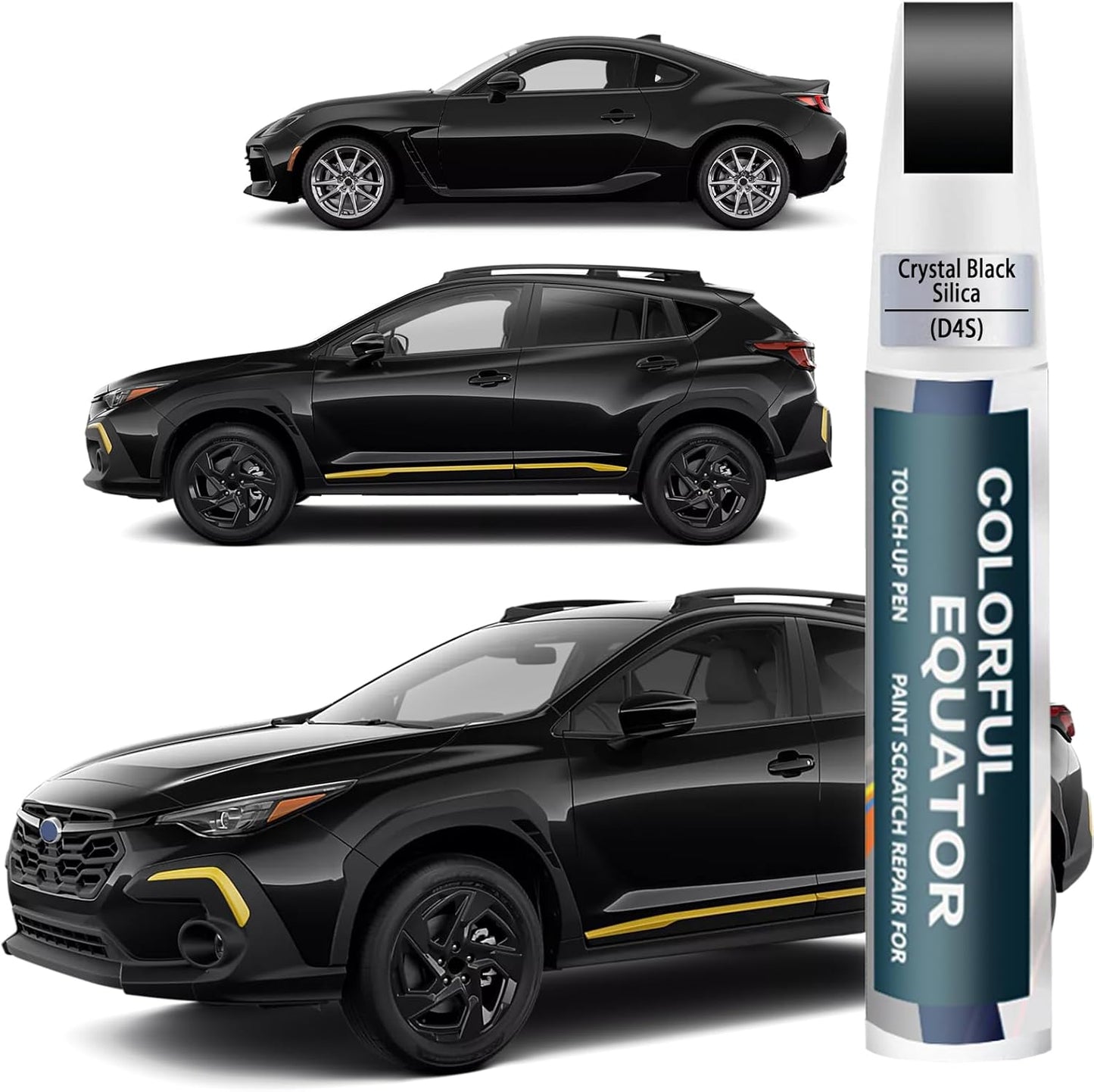 Crystal Black Silicae(D4S) Touch Up Paint Compatible with SUBARU, Car Paint Pen Scratch Repair Two-In-One Touch Up Paint, Premium Car Scratch Remover for Deep Scratches