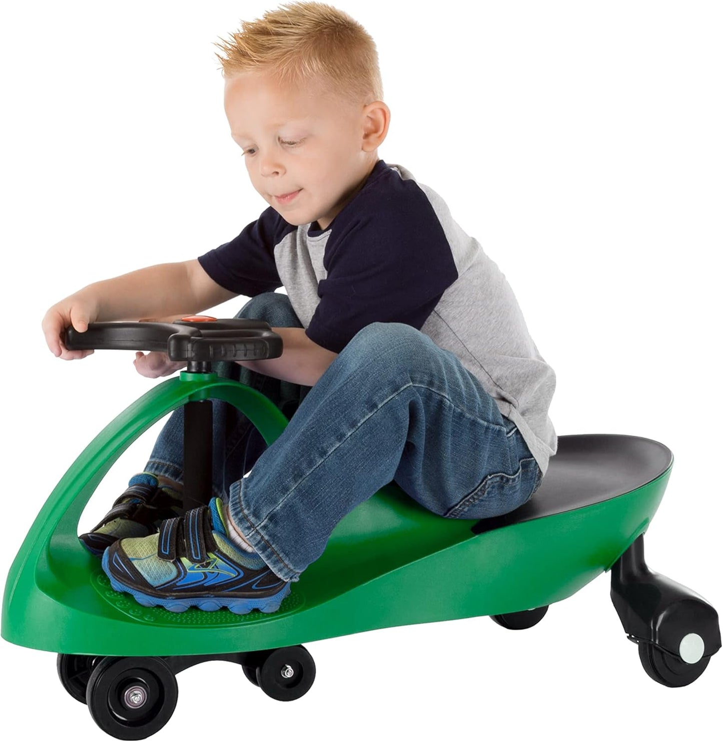 Wiggle Car Ride on Toy - No Batteries, Gears, or Pedals - Just Twist, Swivel, and Go - Outdoor Ride on for Kids 3 Years and Up by Lil' Rider (Green), Large