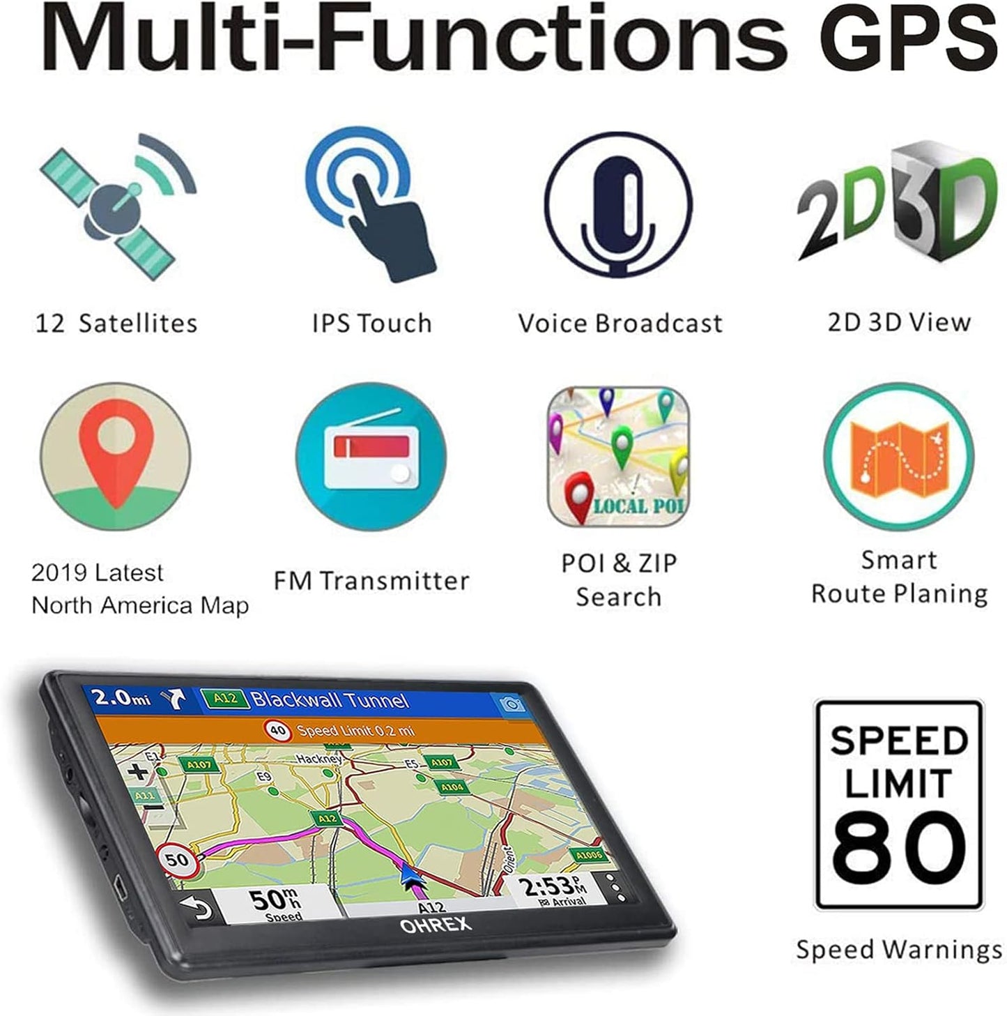 N900 GPS Navigator for Truck Car, 9 inch GPS Truck Driver Commercial, Trucker GPS for Semi Truck 2025, Lifetime Map Updates, Custom Truck Routing, Lane Guidance