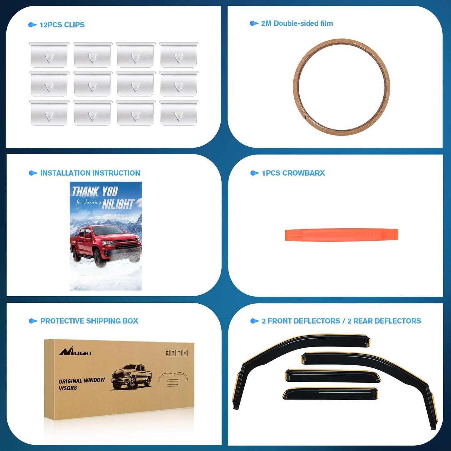 Nilight Durable Rain Guards for Ford F150 Super Crew 2009-2014,F150 SVT Raptor 2010 2011 2012 2013 2014,Vent Window Visors,Window Deflectors-4PCS