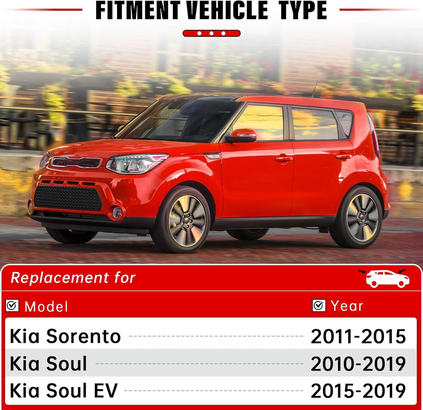 Windshield Wiper Blades Replacement for 2011-2015 Kia Sorento / 2010-2019 Kia Soul Original Factory Quality Front Rear Wipers Blade Set for My Car - 24" 20" 11" (Pack of 3)