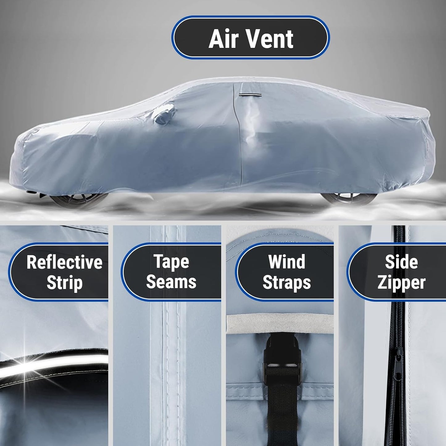 iCarCover Premium Car Cover for 1997-2025 Chevy Malibu 2-Door, 4-Door Heavy Duty Waterproof All-Weather Automobiles Custom Fit Indoor Outdoor UV Snow Protection Covers with Straps and Bag