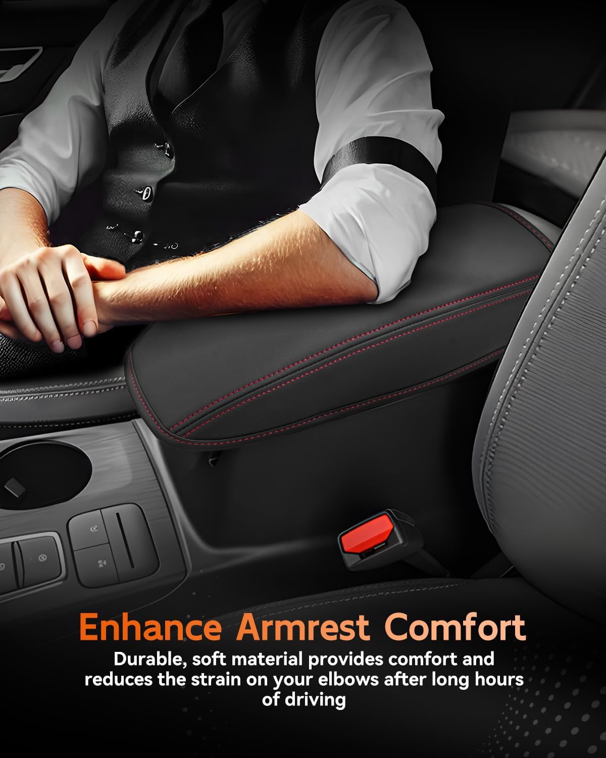 CDEFG for Ford Escape 2020-2025 Center Console Cover Armrest Box Cover for Escape 2020 2021 2022 2023 2024 2025 Accessories Console Arm Rest Protector