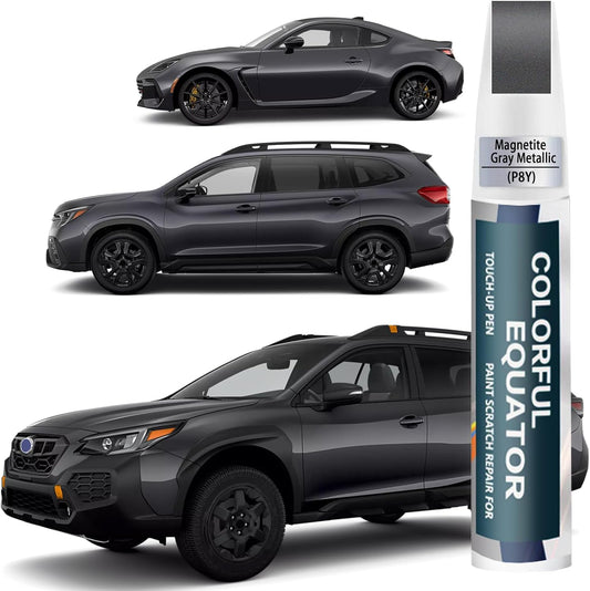 Magnetite Gray Metallic(P8Y) Touch Up Paint Compatible with SUBARU, Car Paint Pen Scratch Repair Two-In-One Touch Up Paint, Premium Car Scratch Remover for Deep Scratches