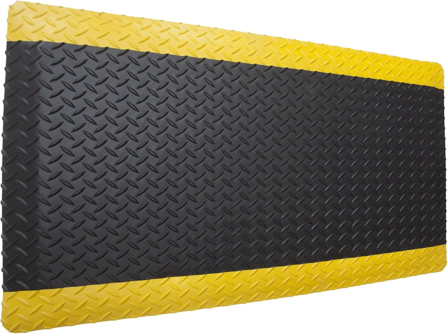 Rhino Mats, American Classic Diamond Anti-Fatigue Mats, Industrial Ergonomic Comfort Standing Mat for Work, Home, Garage, Office, Kitchen or Anywhere (Black/Yellow 9/16" Thick, 4 FT. x 14 FT.)