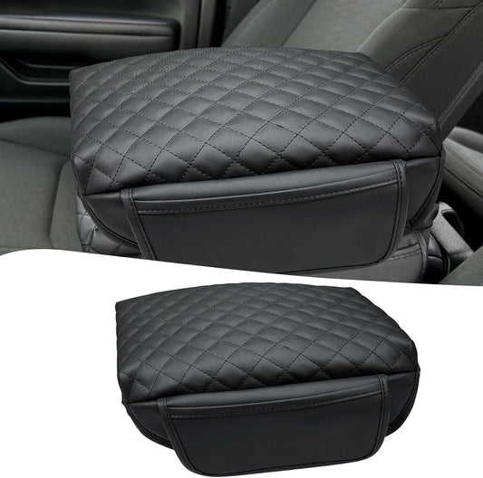 Xaido Center Console Cover Compatible with Jeep Wrangler JL 2018-2025 & Gladiator JT 2020-2025 Accessories, Console Armrest Cover, Leather Arm Rest Covering, Black