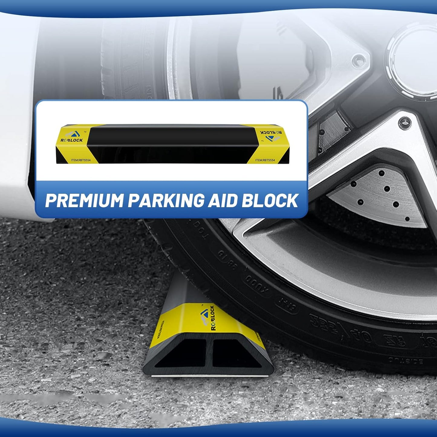 ROBLOCK 18'' Heavy Duty Car Stoppers for Garage, Parking Aid Gadgets Protects Car and Garage Walls, Parking Stopper Easy to Install, 2 PCS