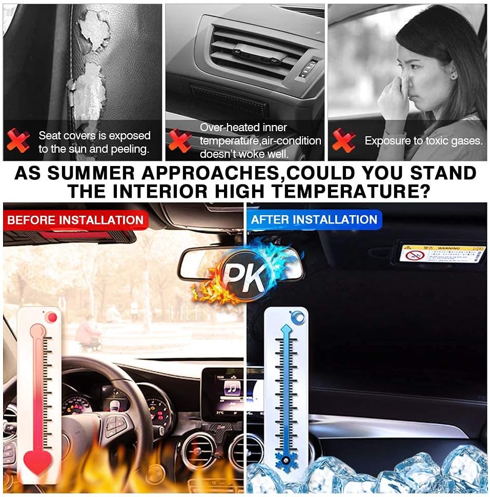 KUST Windshield Sun Shade for Buick Enclave Accessories 2018-2024 Custom Fit Sunshade Foldable Sun Visor Protector Blocks UV Rays Keep Your Car Cooler