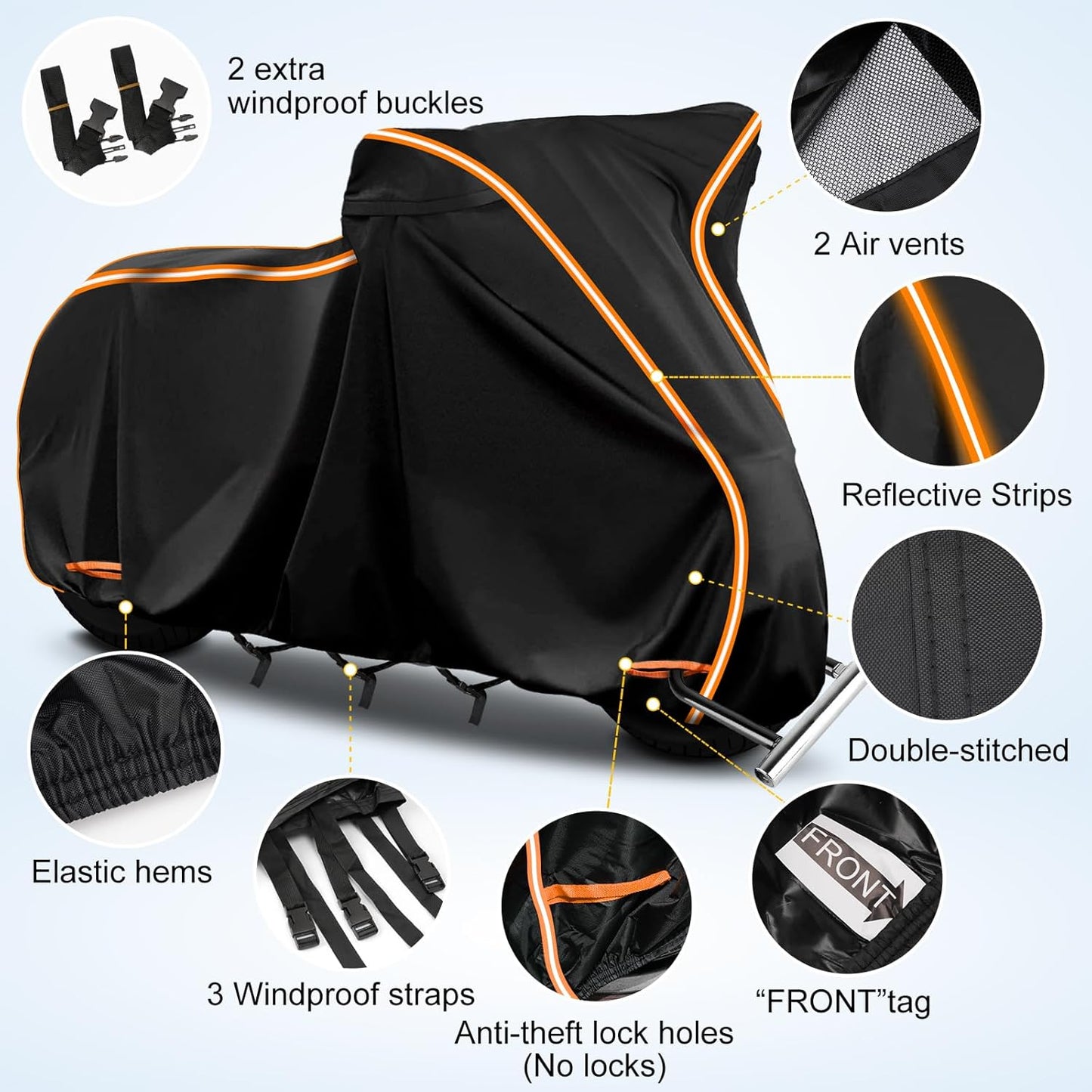 420D Waterproof Motorcycle Cover for Indian Scout,101 Scout,Scout Sixty,Scout Rogue,Scout Rogue Sixty,Scout Classic,Windproof Heavy Duty Outdoor Bike Cover
