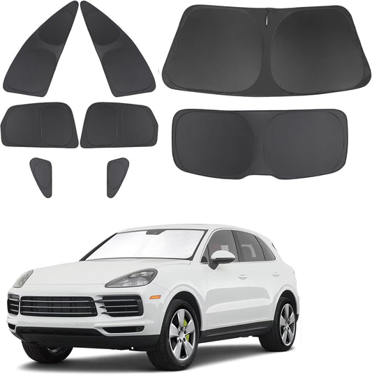 TINGLU Window Shades for Porsche Cayenne 2019-2025 Accessories Car Side Full Windows Rear Triangular Windshield Sun Shade Sun UV Rays & Privacy Protection for Camping,Napping&Relaxing 8PCS