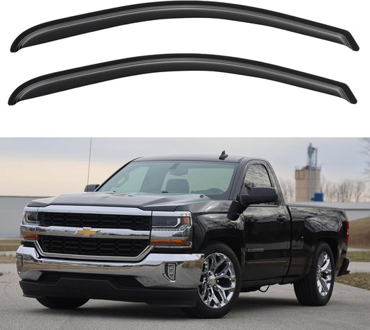 Window Visors Rain Guards for 2014-2018 Chevy Silverado/GMC Sierra 1500 Regular Cab, Out-Channel Window Vent Wind Deflectors Visors Shades for 15-19 Silverado/Sierra 2500HD 3500HD, 2PCS