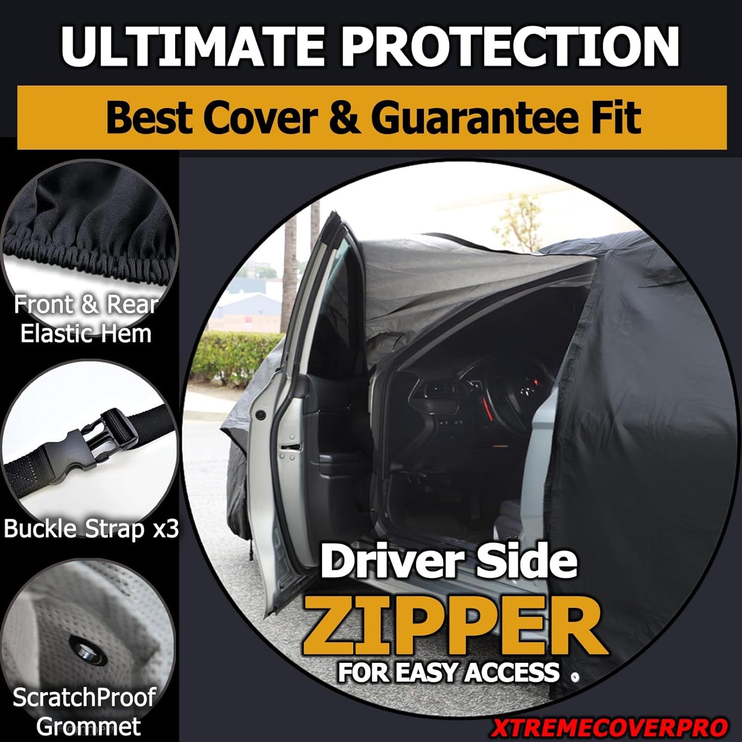 All Weather Waterproof car Cover Good for rain Snow uv Protection dust Small SUV Sportage NIRO Liberty Renegade Tucson XC40 Grand Vitara Compass Black