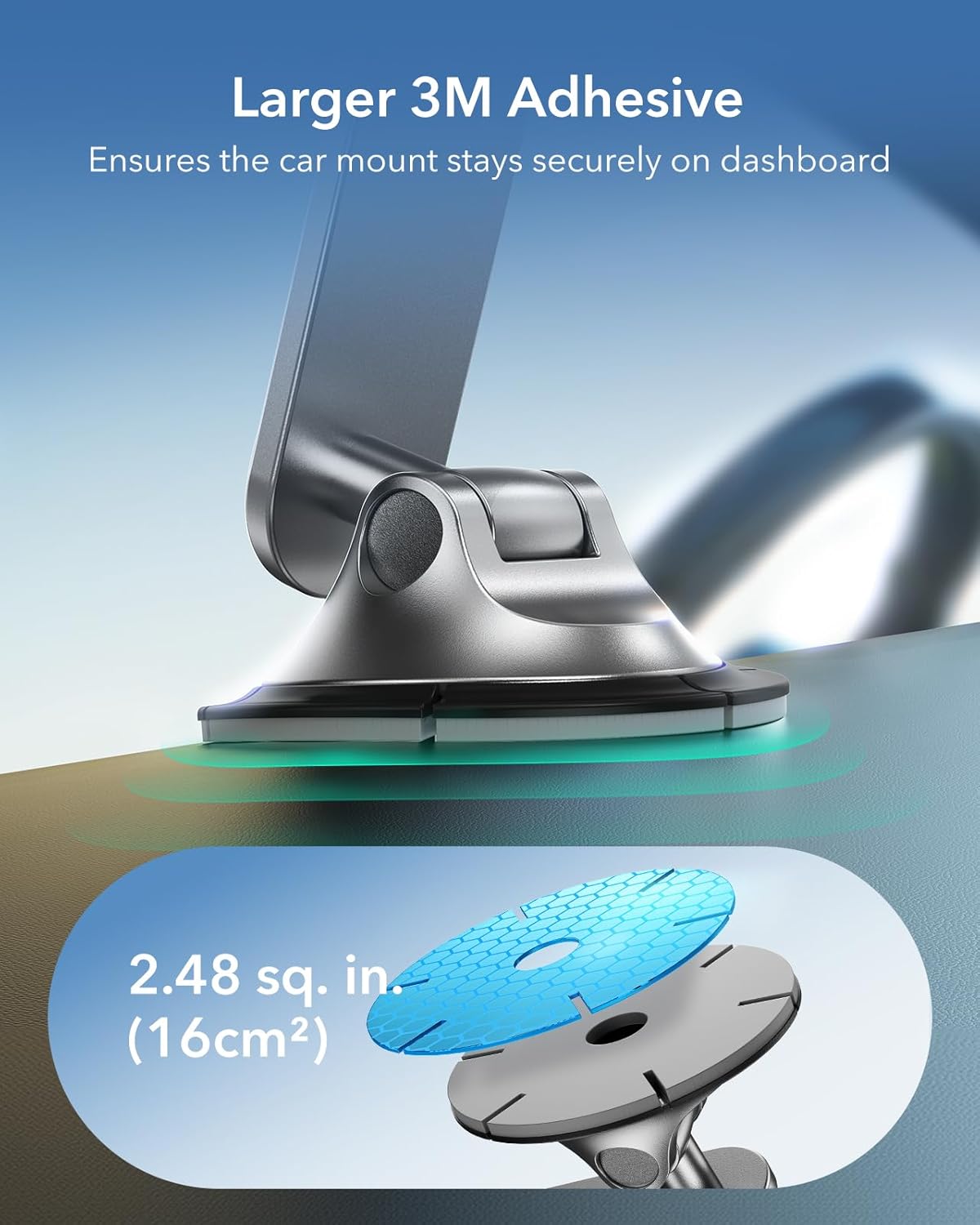 ESR for MagSafe Car Mount, Dashboard Magnetic Phone Holder for Car, 360° Rotation,Car Phone Holder Mount for iPhone 16/16e/15/14/13/12, Galaxy S25, Strong Magnets,Car Accessories(with 2 Mental Rings)